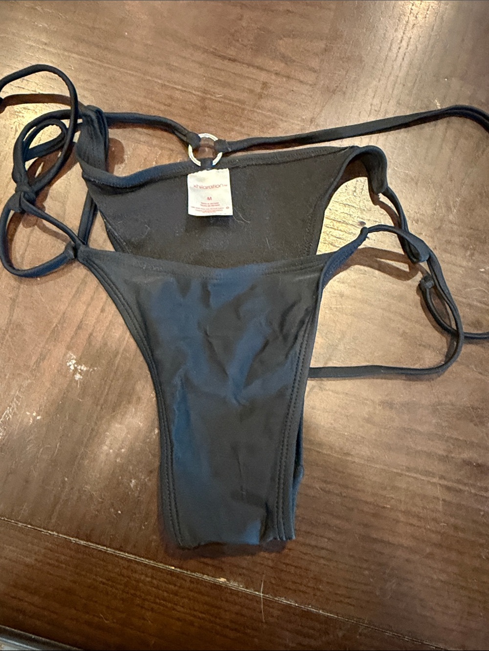 Xhilaration Black Bikini Bottom with Ring Detail